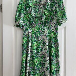 River Island Green and Purple Floral Mini Dress